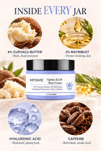MITAVIE neck cream ingredients: 4% cupuaçu butter, 2% Matribust, hyaluronic acid, caffeine